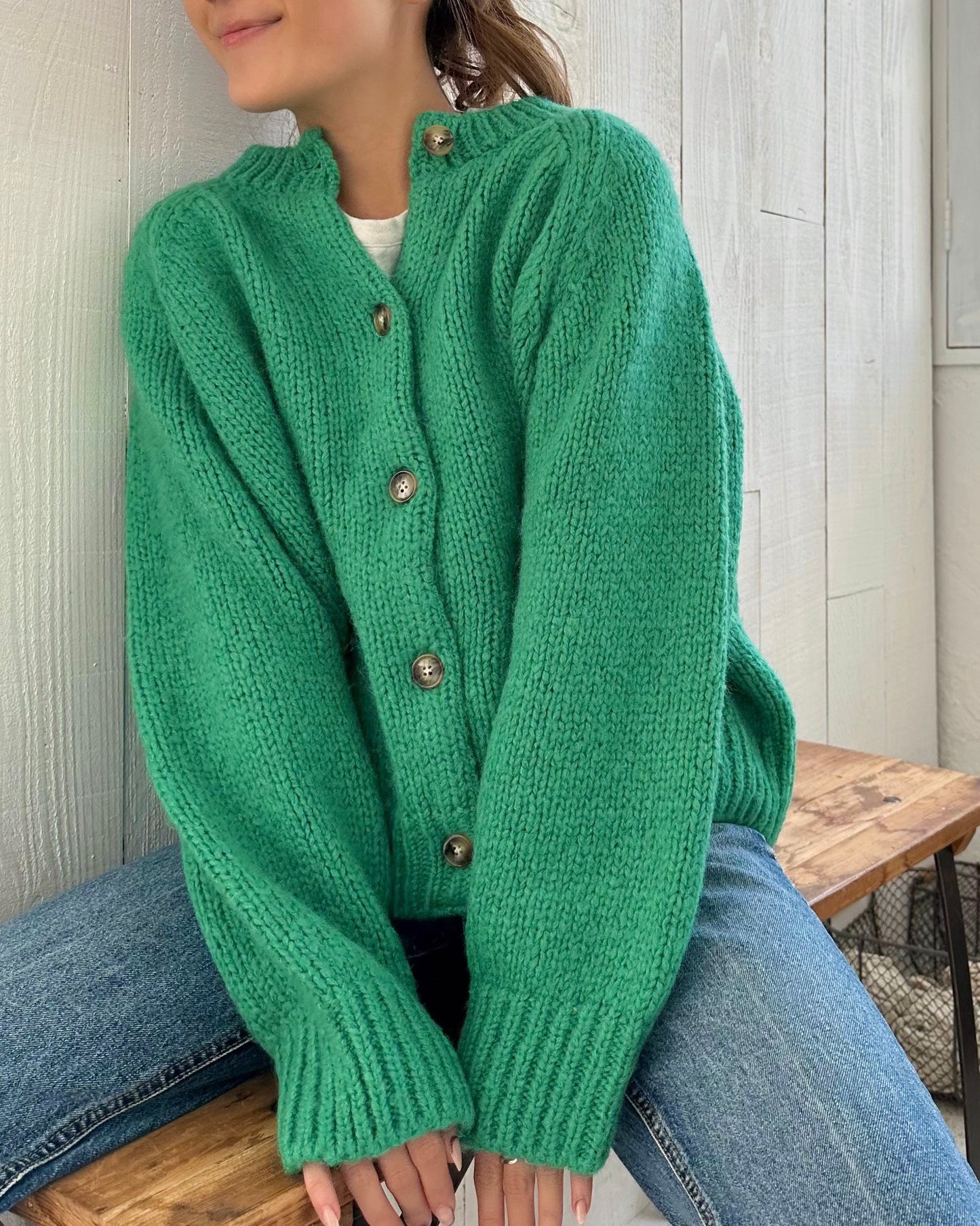 Wool Color Knit Cardigan