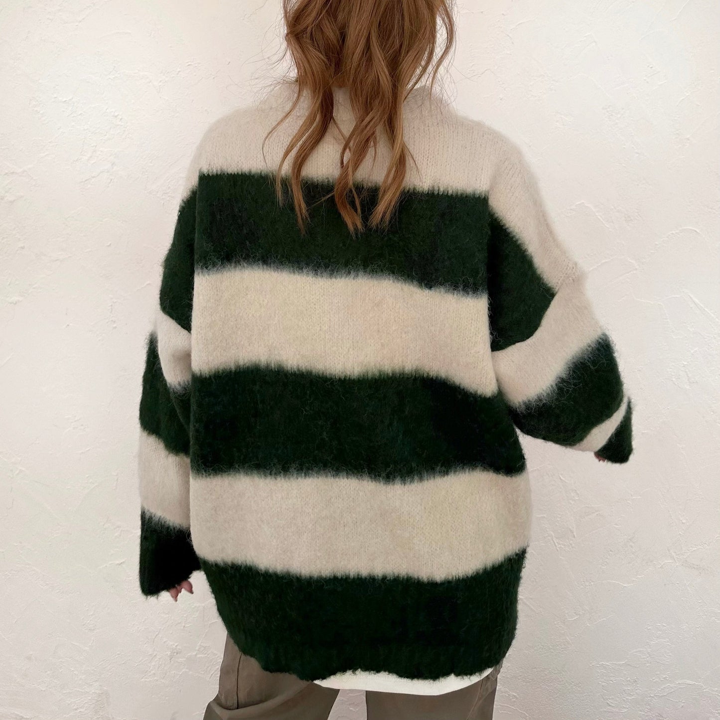 Oversized Wool Border Knit