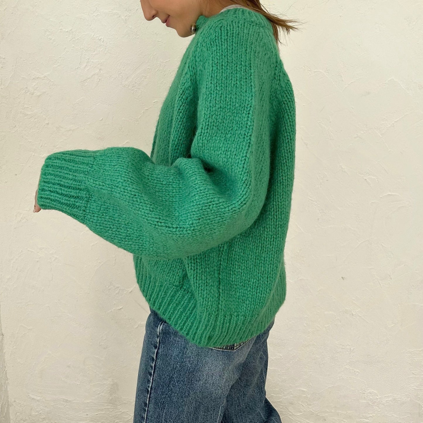 Wool Color Knit Cardigan