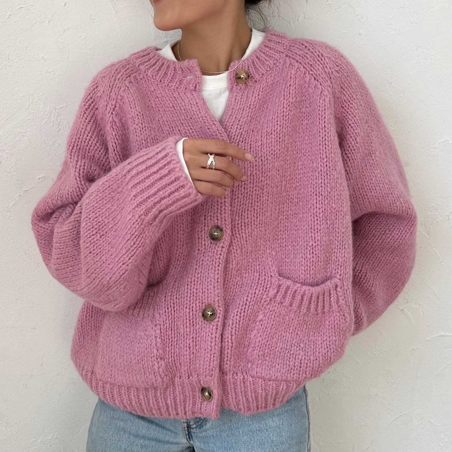 Wool Color Knit Cardigan