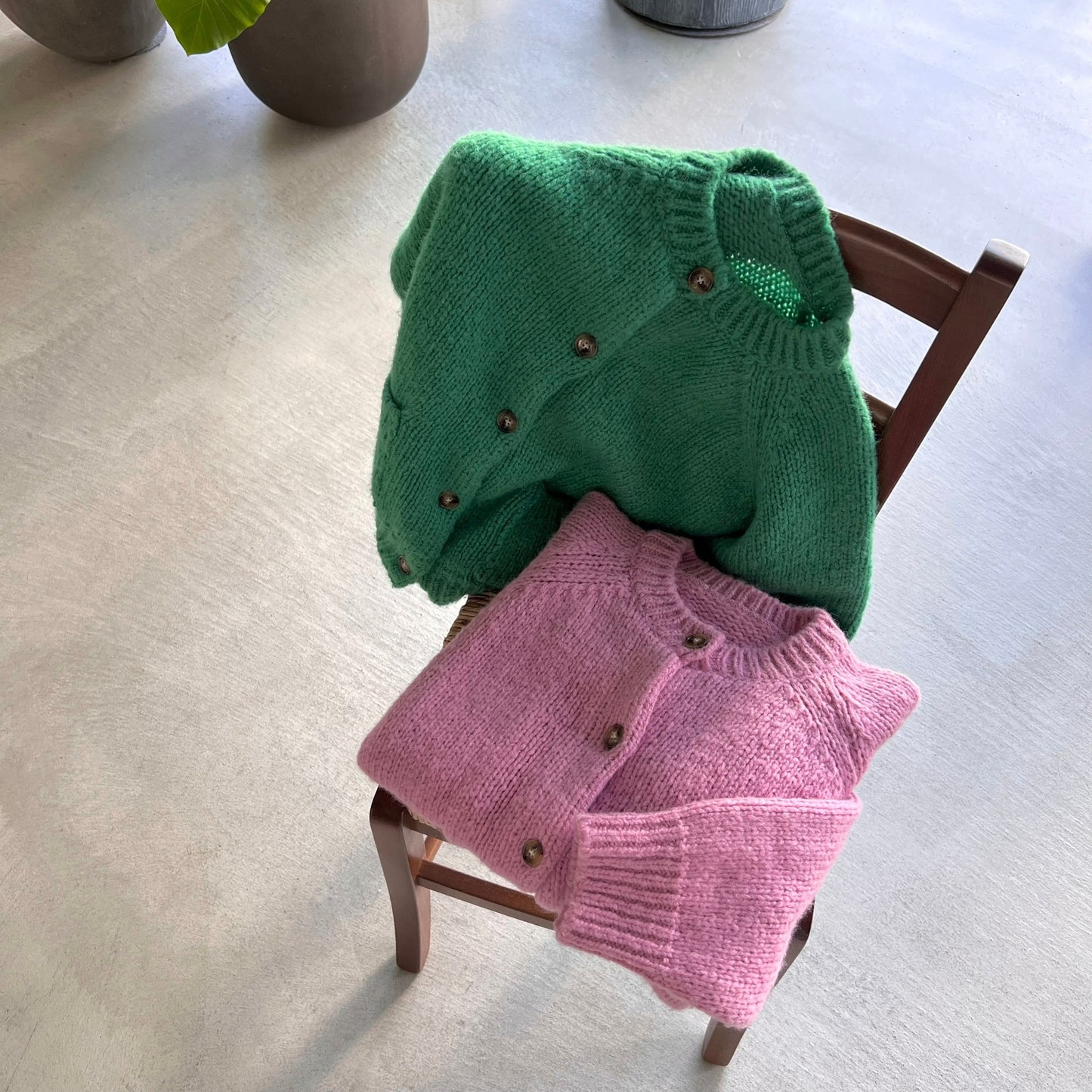 Wool Color Knit Cardigan