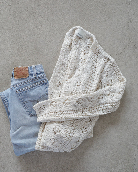 Crochet Linen Knit Cardigan